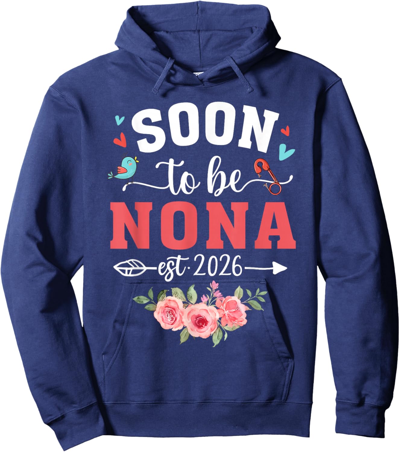 Soon to Be Nona Est 2026 Flower Nona to Be Hoodie - Hoodie | Navy