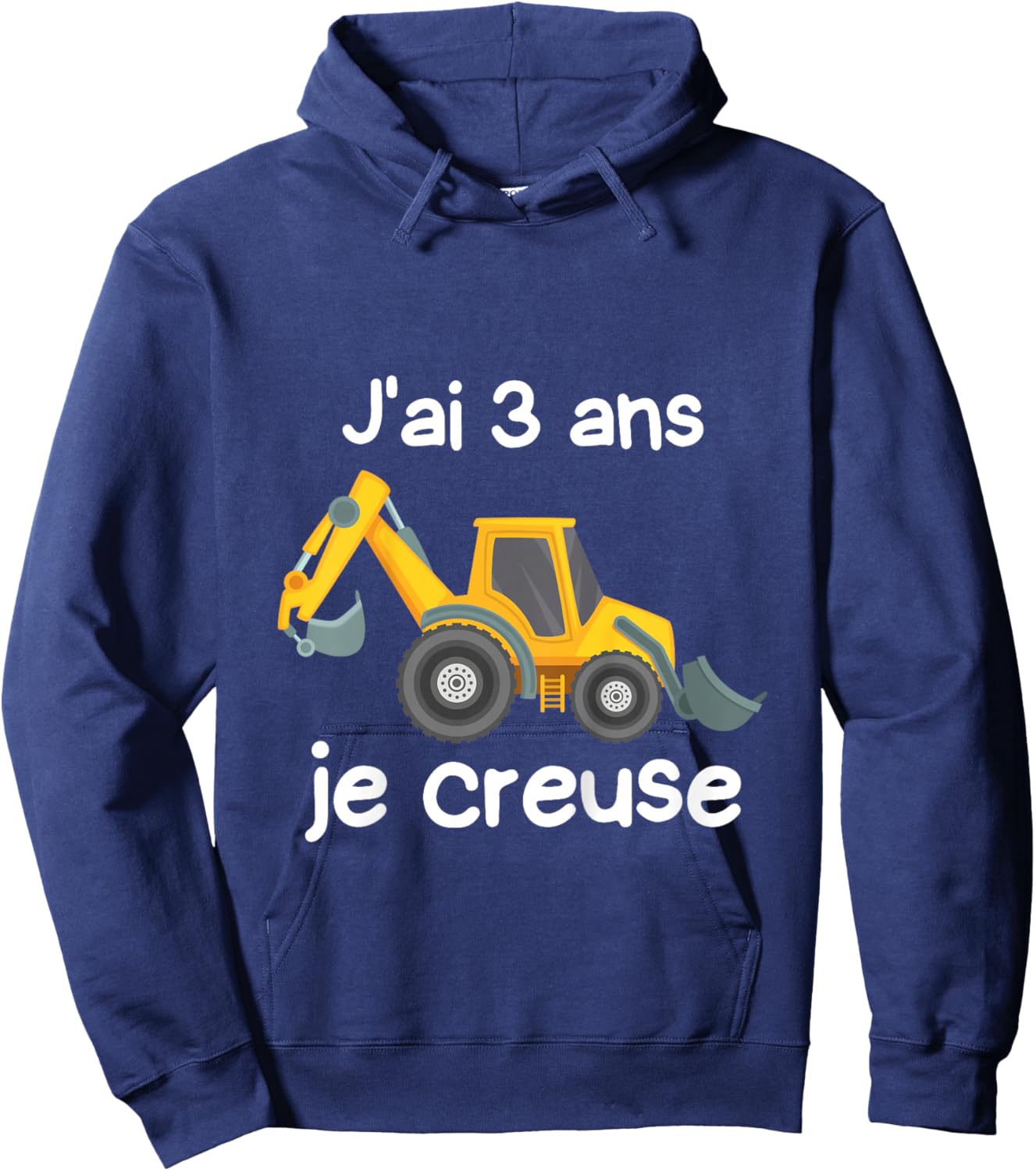 Children's Backhoe Loader Gift 3 Years I Dig Hoodie - Hoodie | Navy