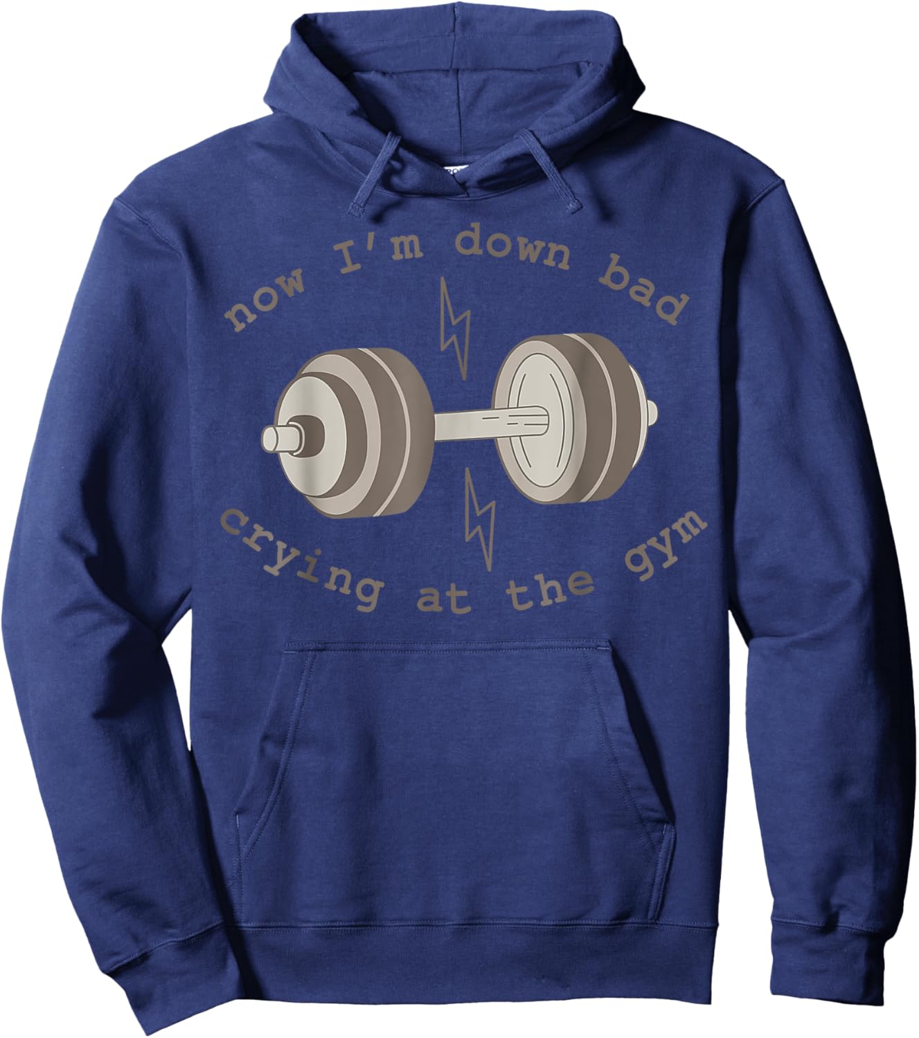 Now I'm Down Bad Crying At The Gym Hoodie - Hoodie | Navy