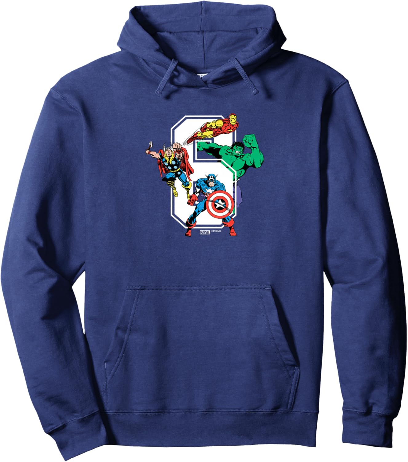 Kids Marvel - Avengers 6th Birthday Hoodie - Hoodie | Navy