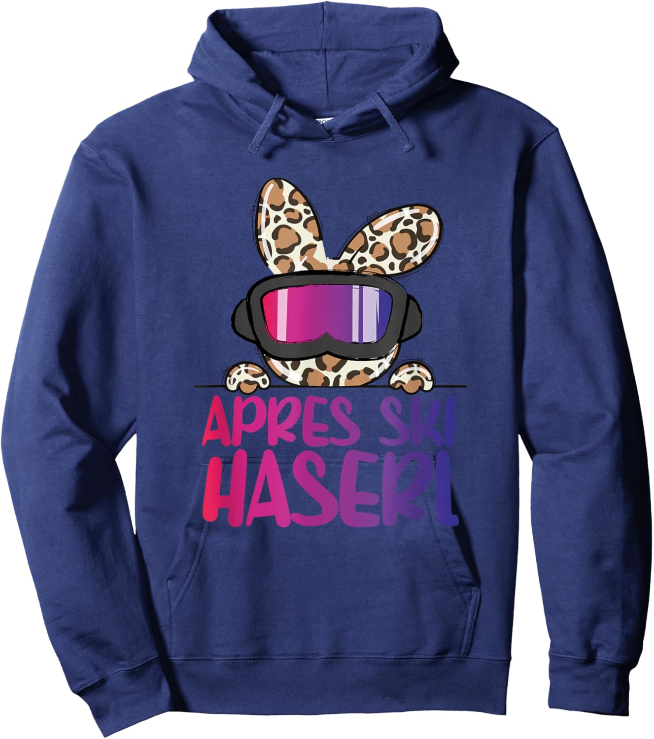 apreski Haserl, Skier Apresskiparty Leoprint Hoodie - Hoodie | Navy