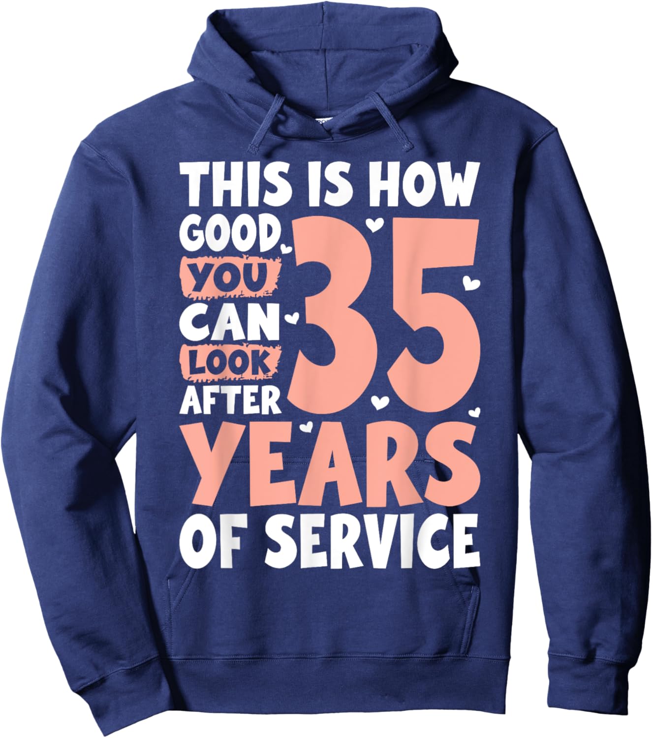 Service Anniversary 35 Years of Work Colleague Hoodie - Hoodie | Navy