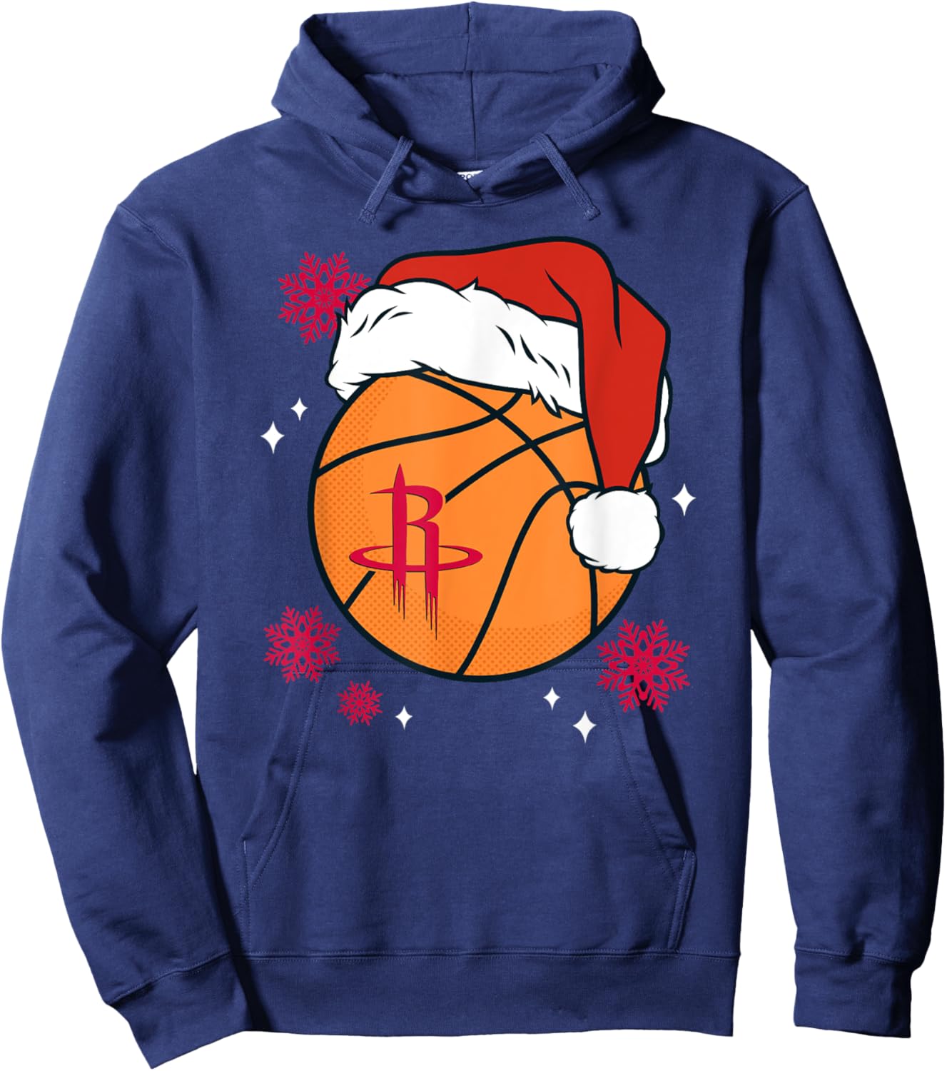 NBA Houston Rockets Christmas Santa Hat Ball Hoodie - Hoodie | Navy