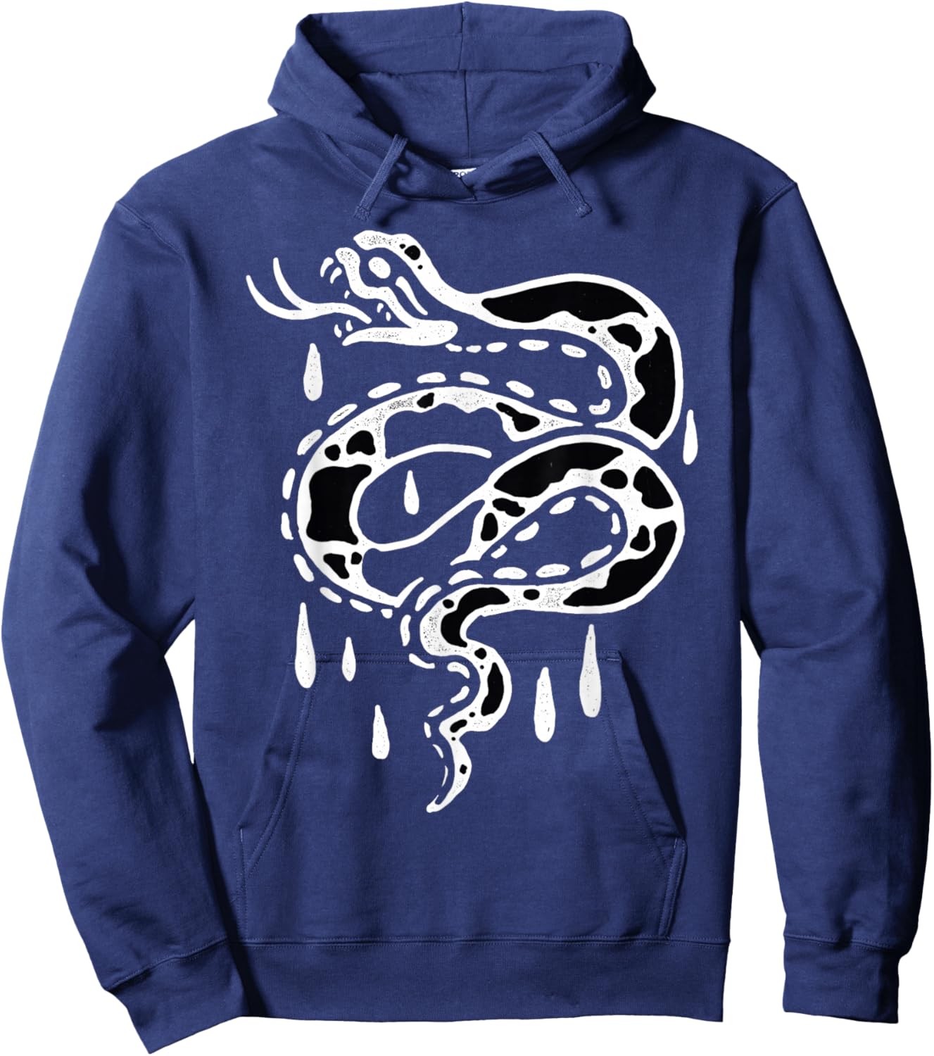 Snake Serpent Cobra Blackwork Hoodie - Hoodie | Navy