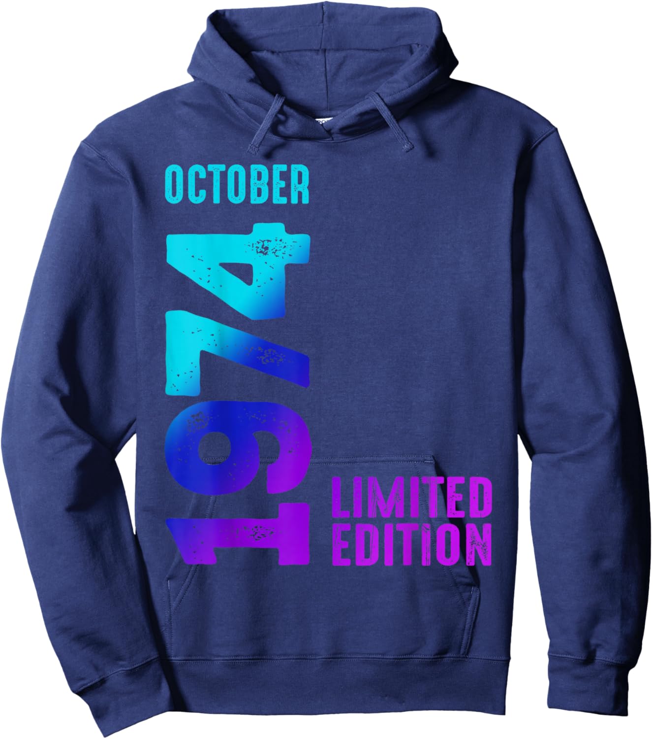October 1974 Limited Edition Birthday 1974 Hoodie - Hoodie | Navy