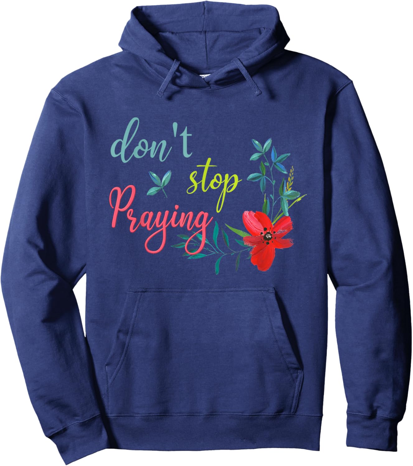 Don't Stop Praying Retro Aesthetic Hoodie - Hoodie | Navy