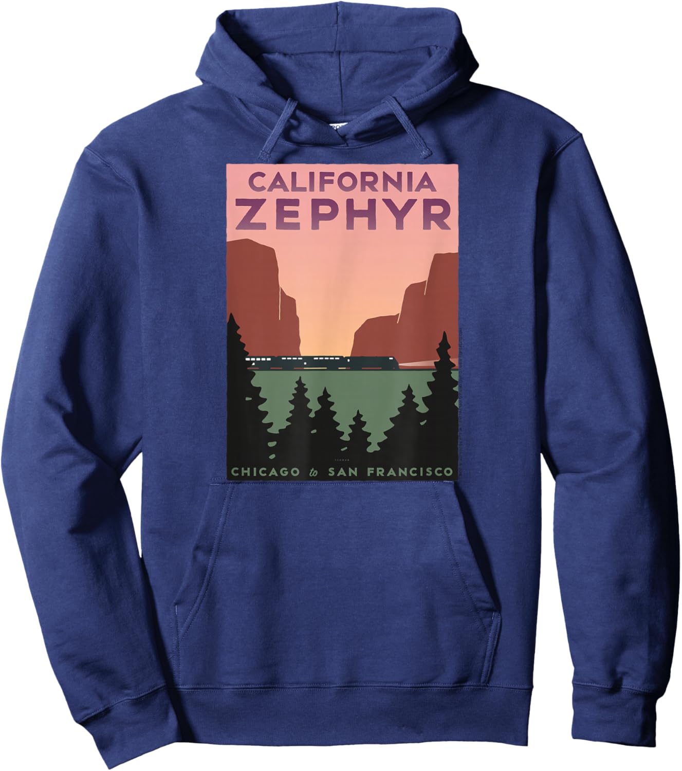 California Zephyr (Chicago to San Francisco) Hoodie - Hoodie | Navy