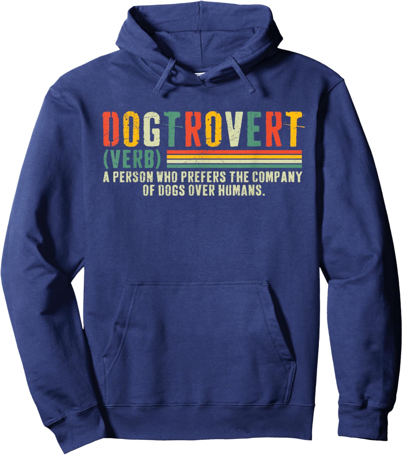 Dogtrovert Cool Vintage Dogtrovert Definition Hoodie - Hoodie | Navy