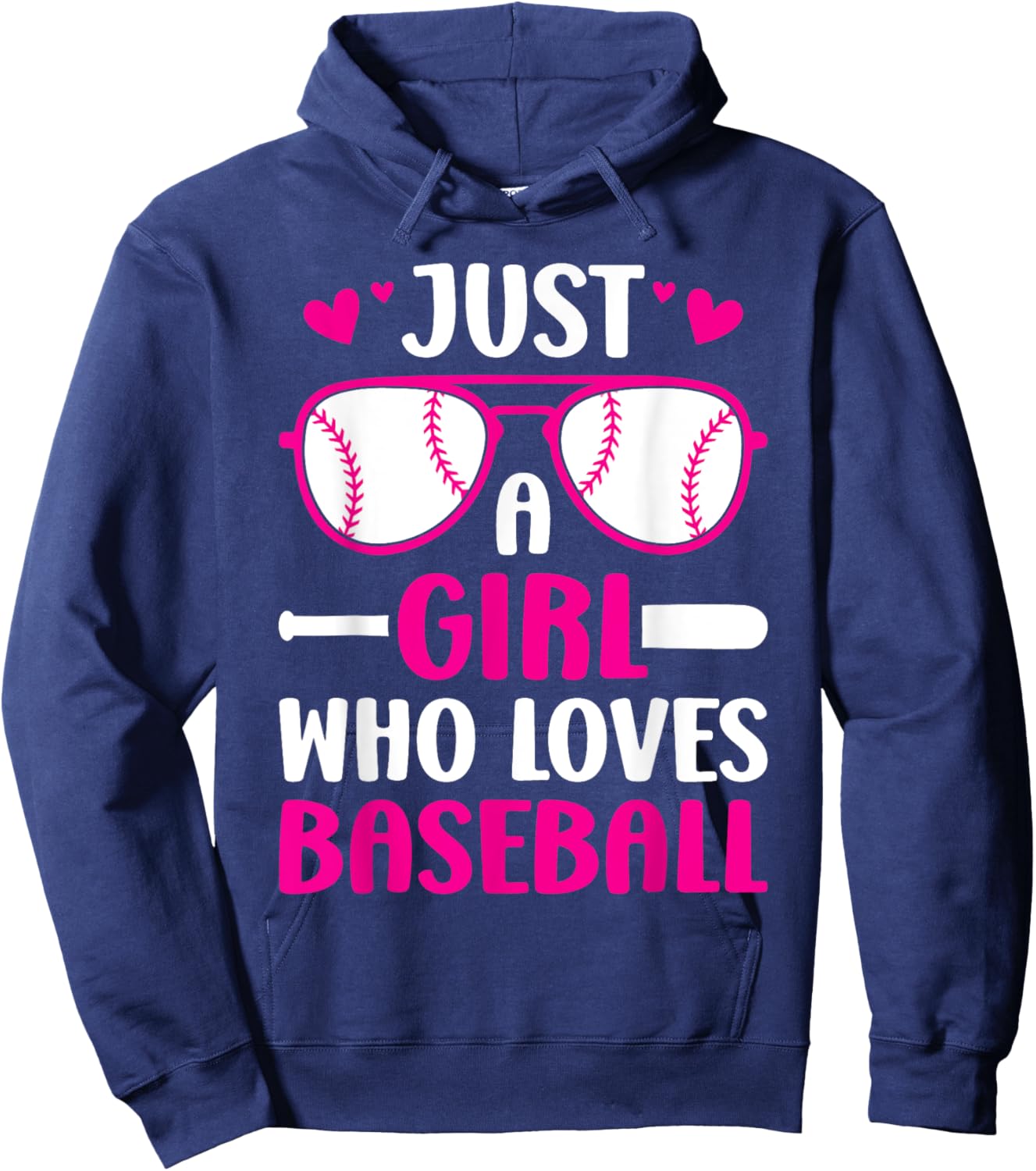 Just a Girl Who Loves Baseball Hoodie - Hoodie | Navy
