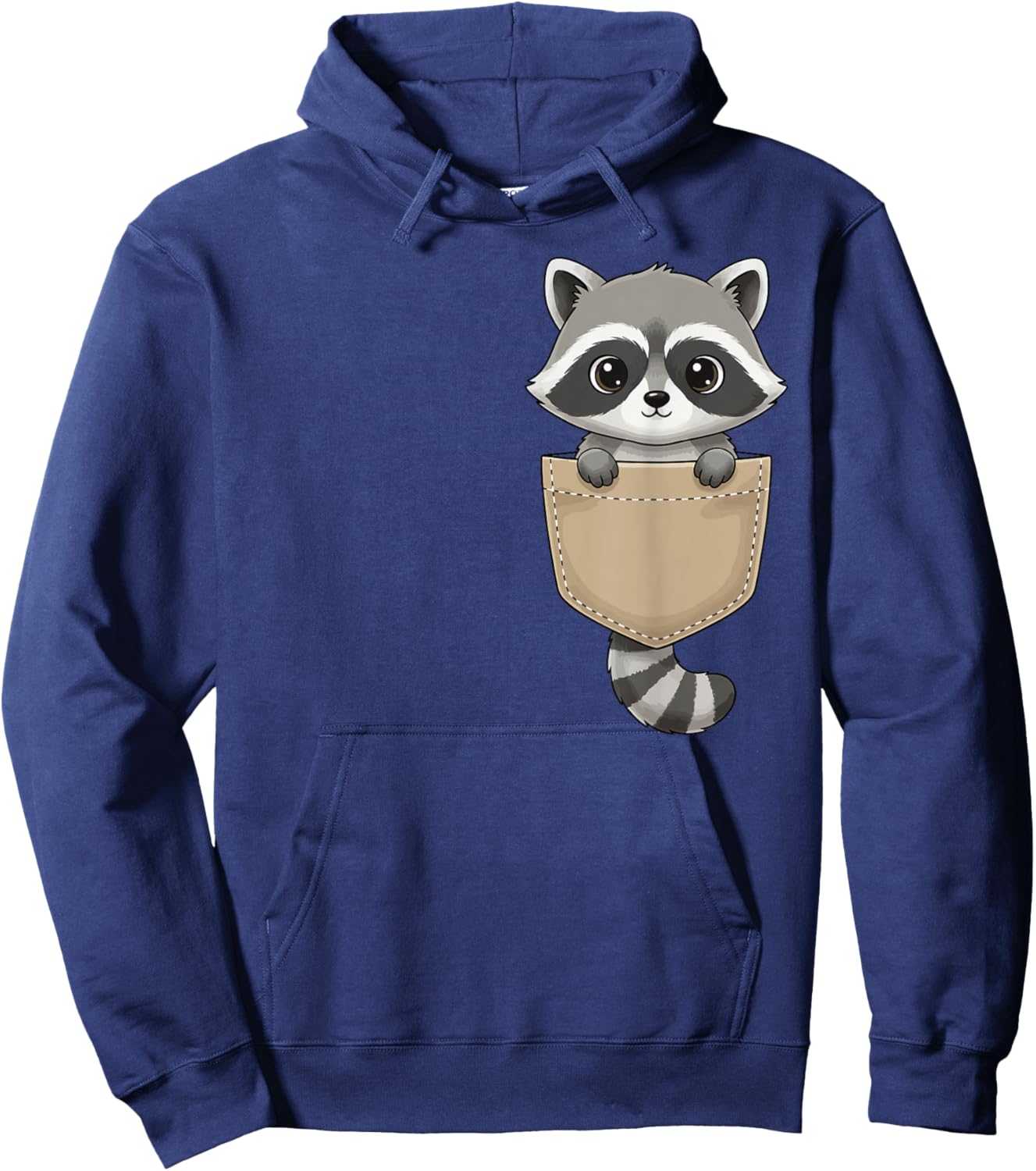 Cute Raccoon Pocket Funny Raccon Women Kid Hoodie - Hoodie | Navy