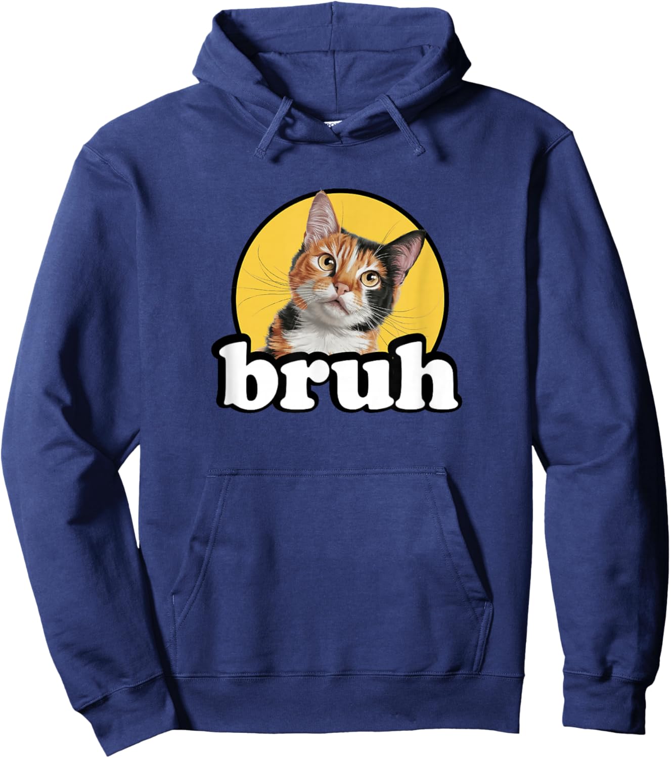 Cute Kids Boys Bro Meme Bruh Calico Cat Lover Hoodie - Hoodie | Navy
