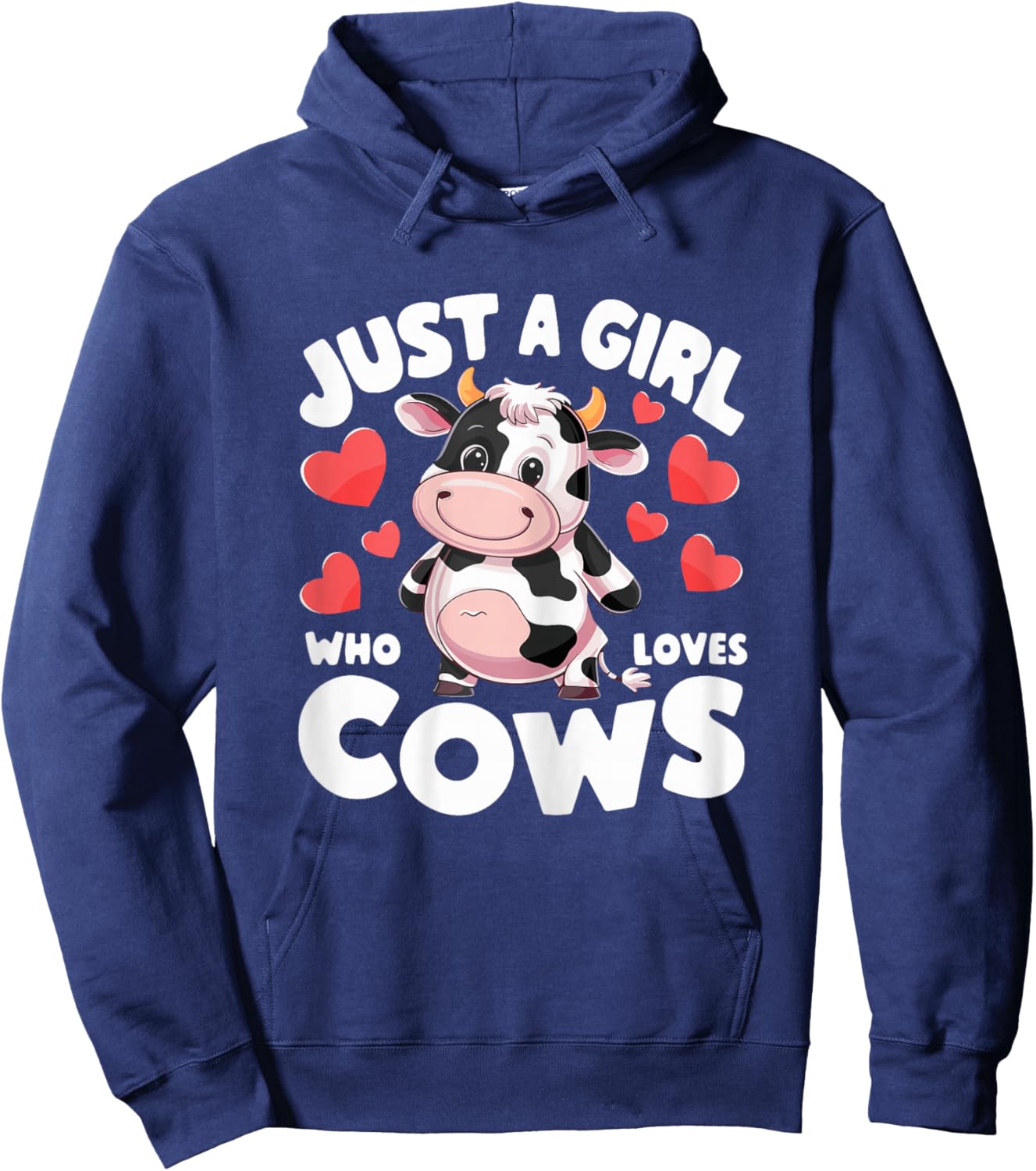Farmer Cute Cow Just a Girl Who Loves Cows Hoodie - Hoodie | Navy
