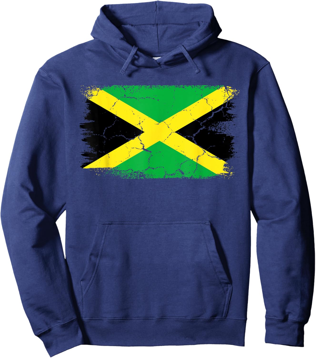 Retro Vintage Jamaican Flag Distress Jamaica Hoodie - Hoodie | Navy