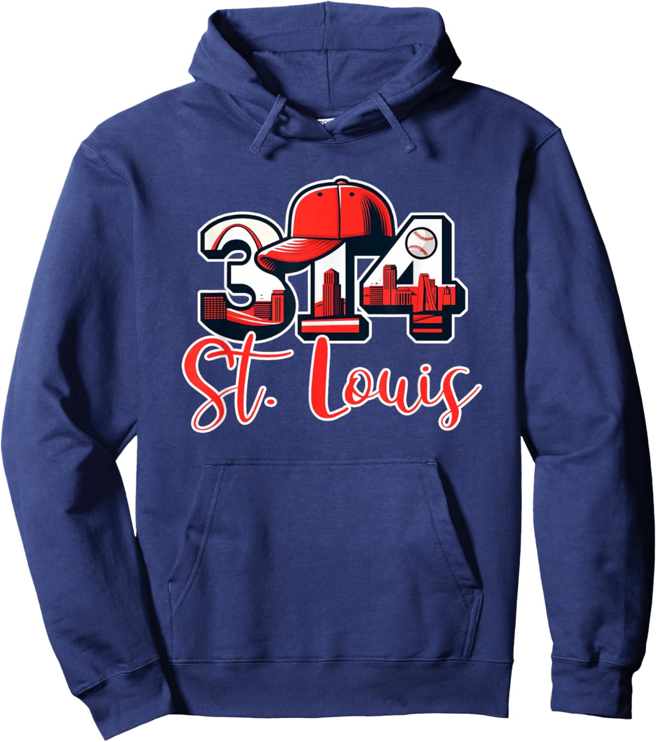 314 St. Louis Skyline With STL Arch Hoodie - Hoodie | Navy