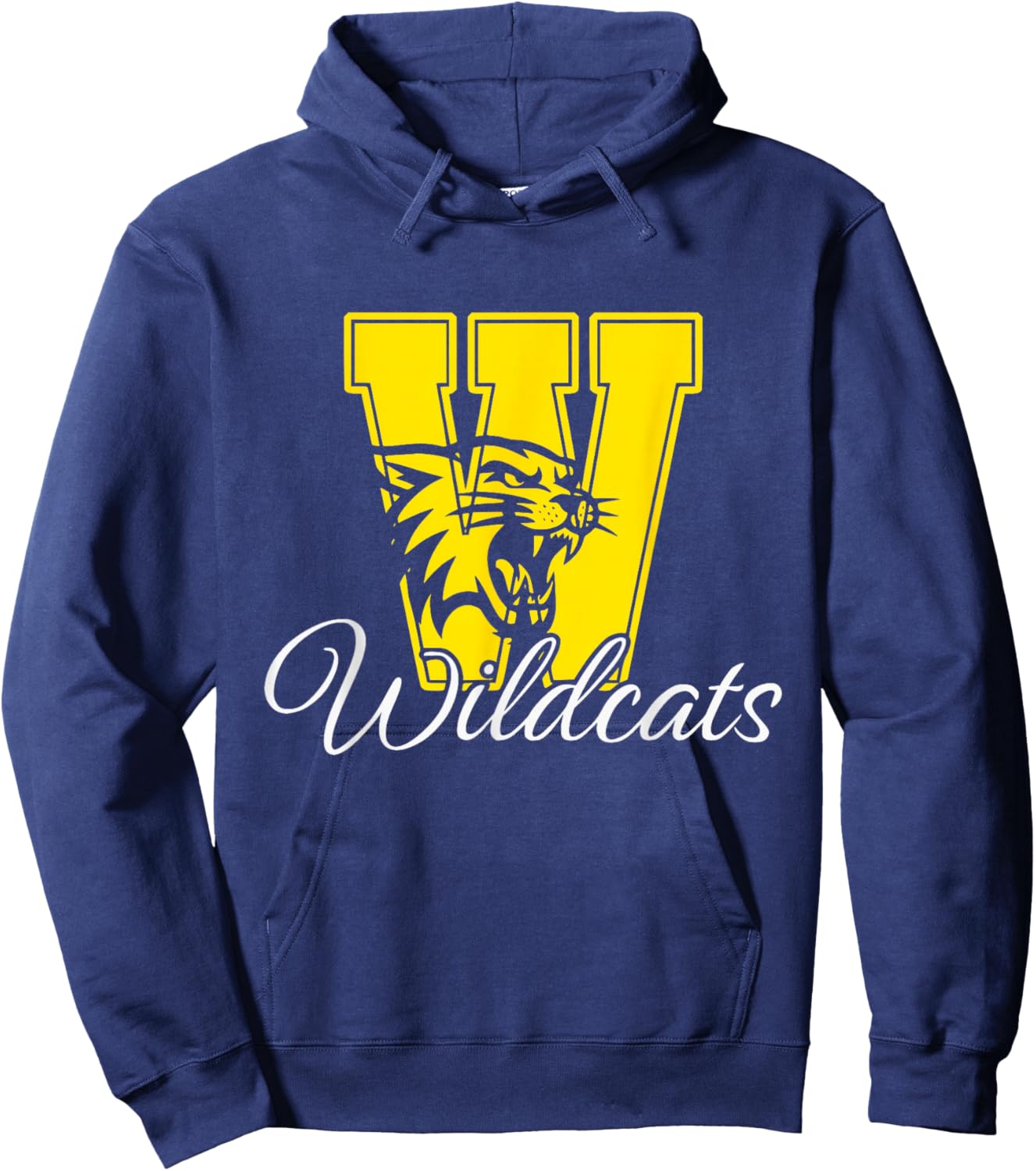 Wildcats Spirit Bold Letter W Hoodie - Hoodie | Navy
