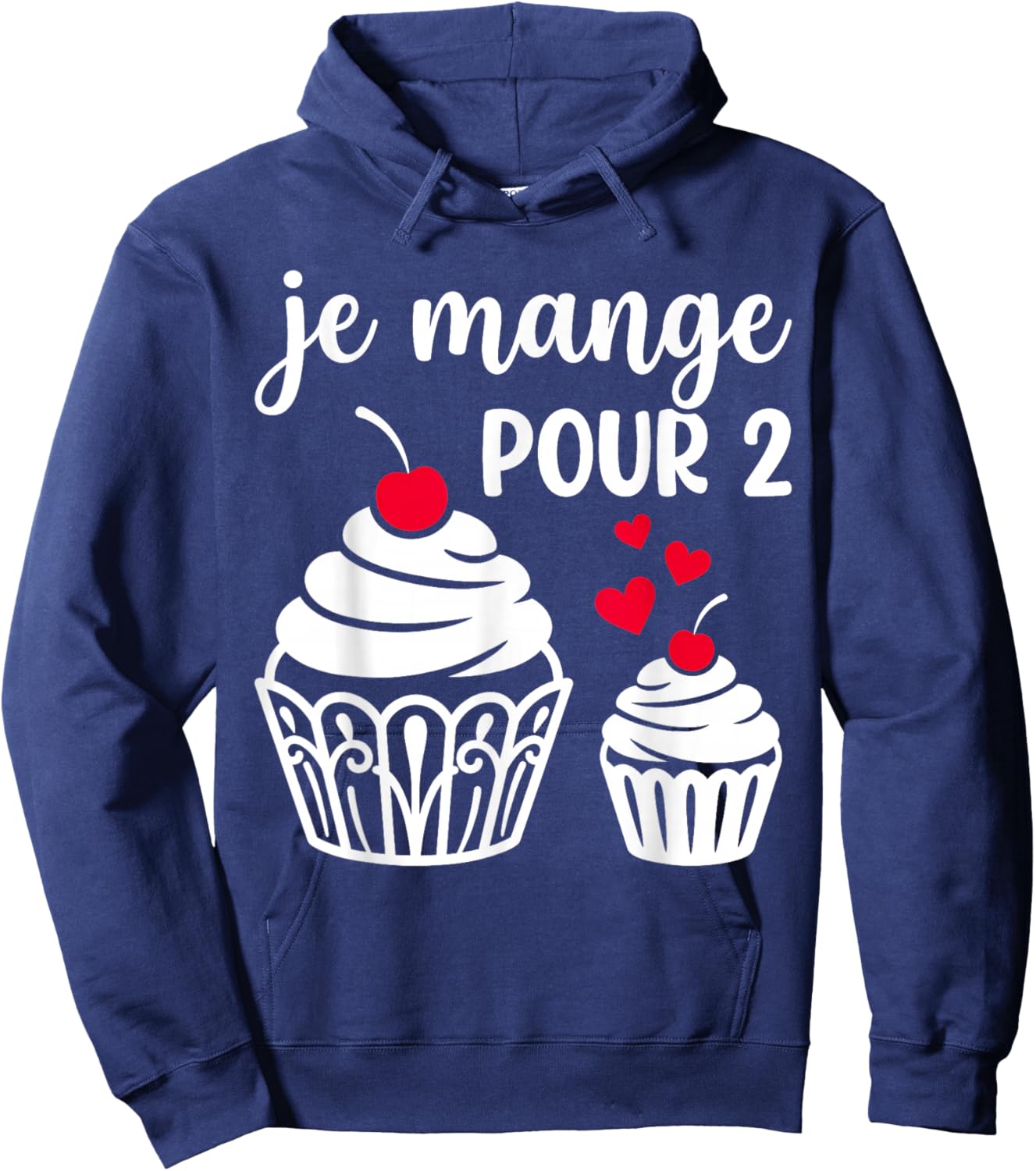 Je Mange pour 2 Future Maman Rigolo Drôle Hoodie - Hoodie | Navy