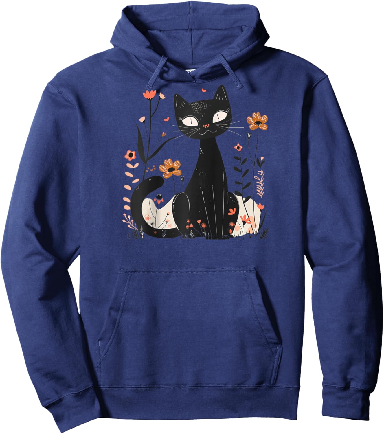 Black cat, Gothic Raglan Baseball Hoodie - Hoodie | Navy