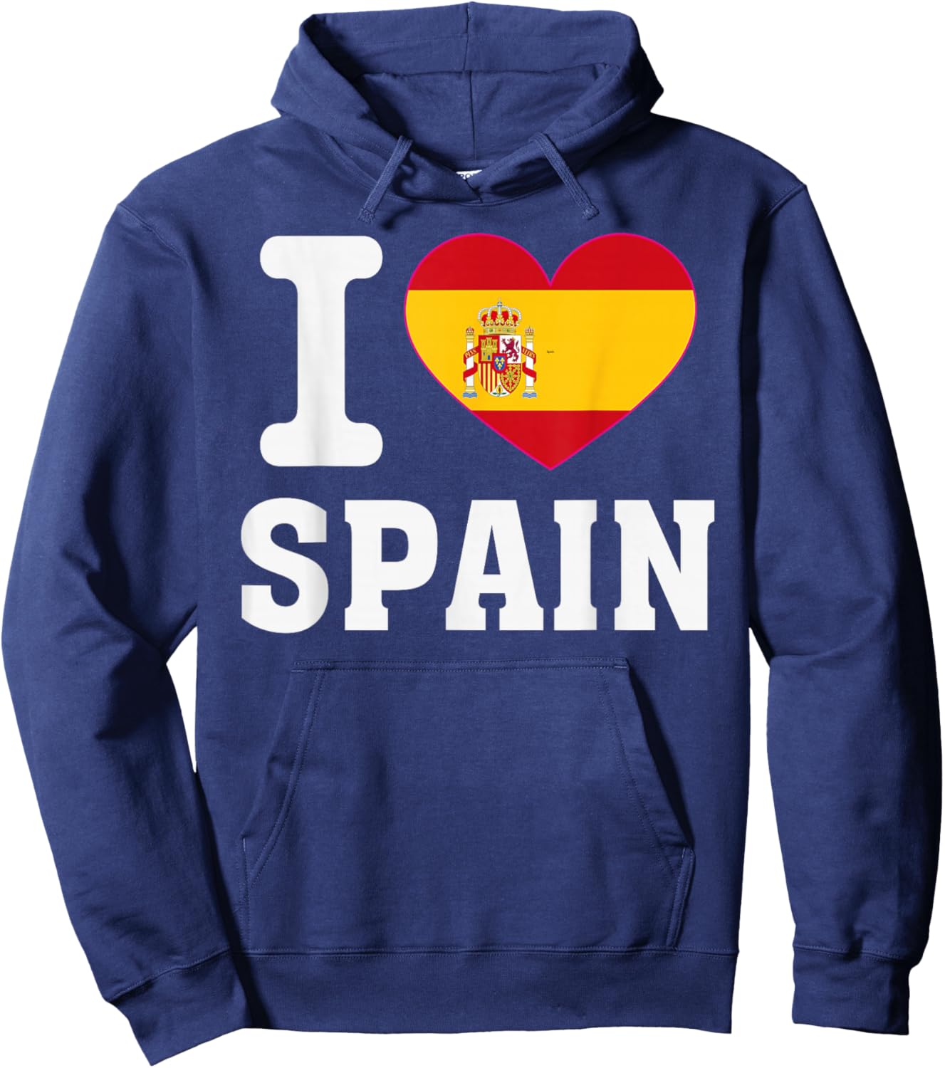 I Love Spain Heart Souvenir Lovers Pride Travel Hoodie - Hoodie | Navy