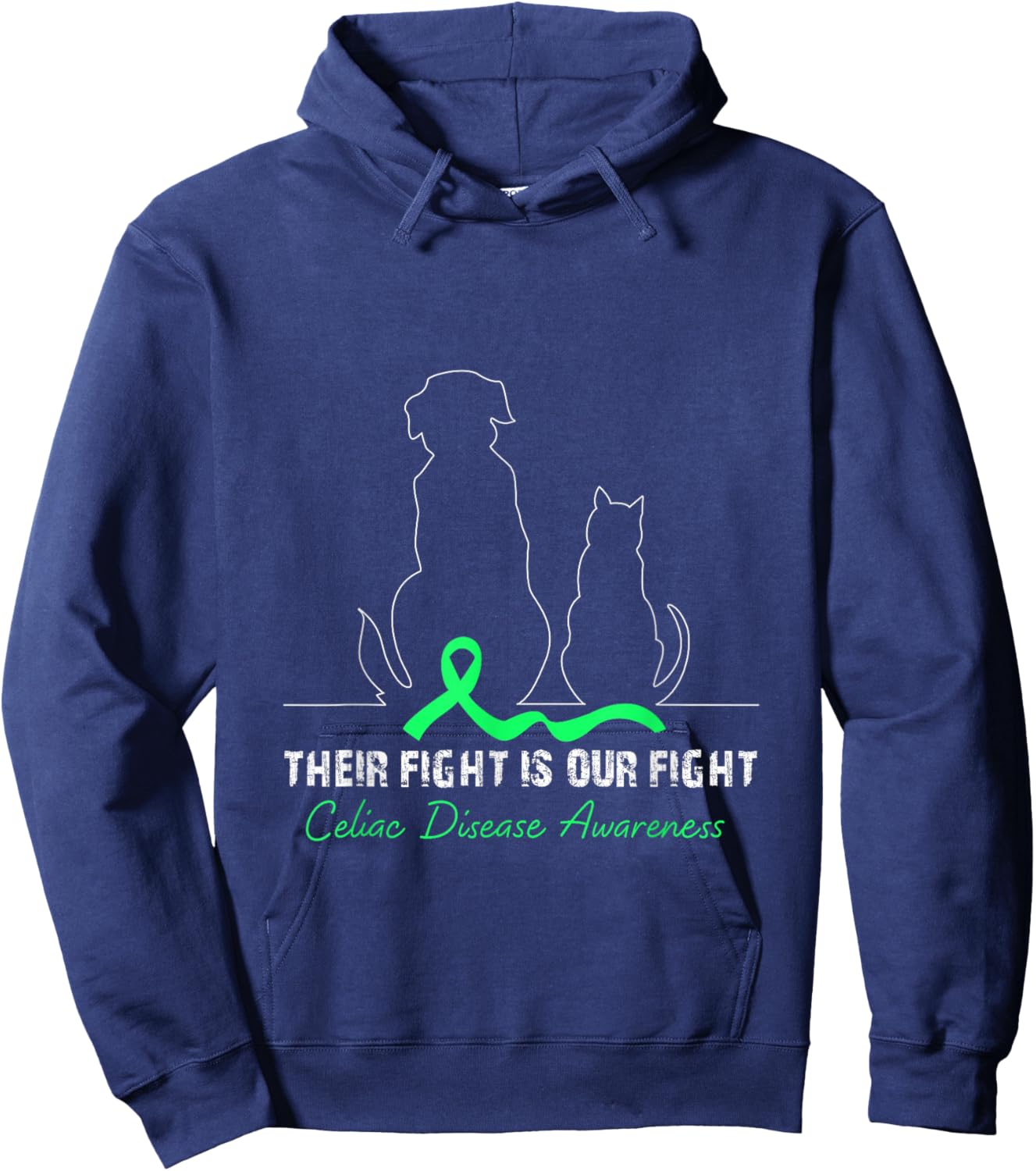 Their Fight is Our Fight Celiac Disease Hoodie - Hoodie | Navy