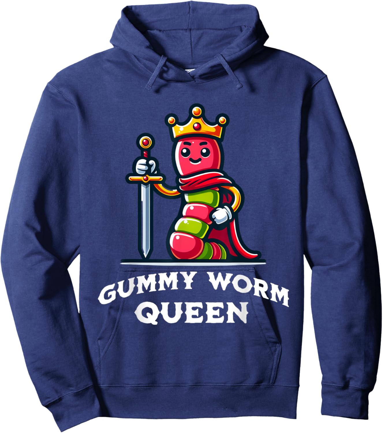 Gummy Worm Queen Funny Gummy Worm Lovers Saying Hoodie - Hoodie | Navy