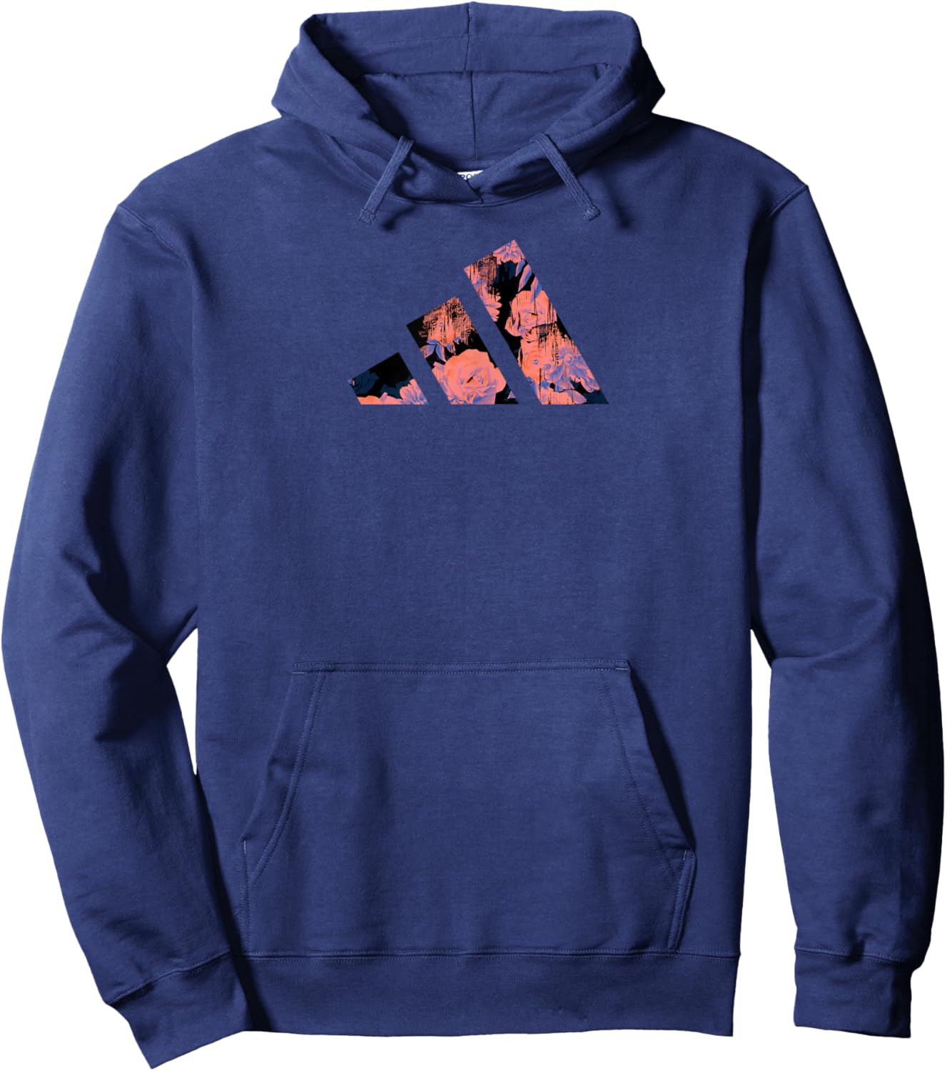 Adidas Badge of Sport Three Bar Floral Graphic Hoodie - Hoodie | Navy