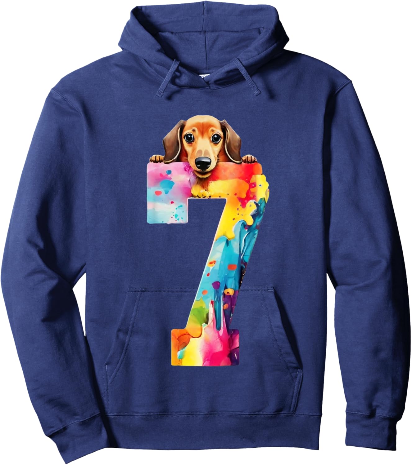 DOG 7 YEARS DACHSHUND BIRTHDAY for Kids Hoodie - Hoodie | Navy