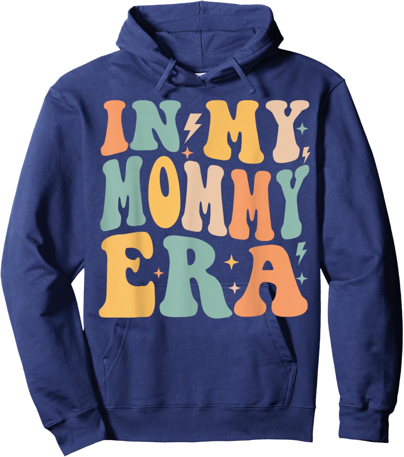 Retro Groovy In My Mommy Era Mother's Day Hoodie - Hoodie | Navy