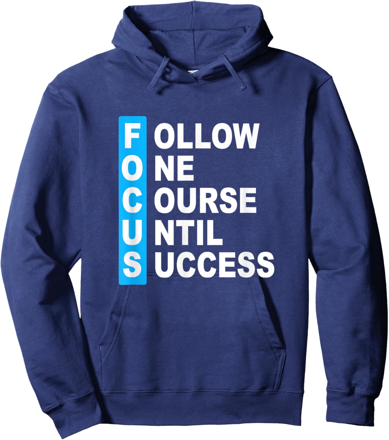 Blue Color Follow The Course Blue Graphic Hoodie - Hoodie | Navy