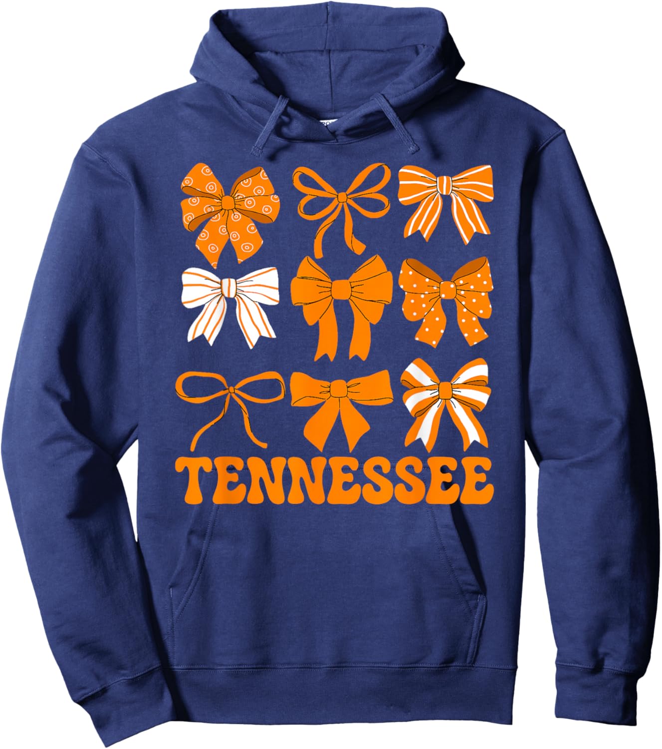 Tennessee Groovy Coquette Bow Design Girls Kids Hoodie - Hoodie | Navy