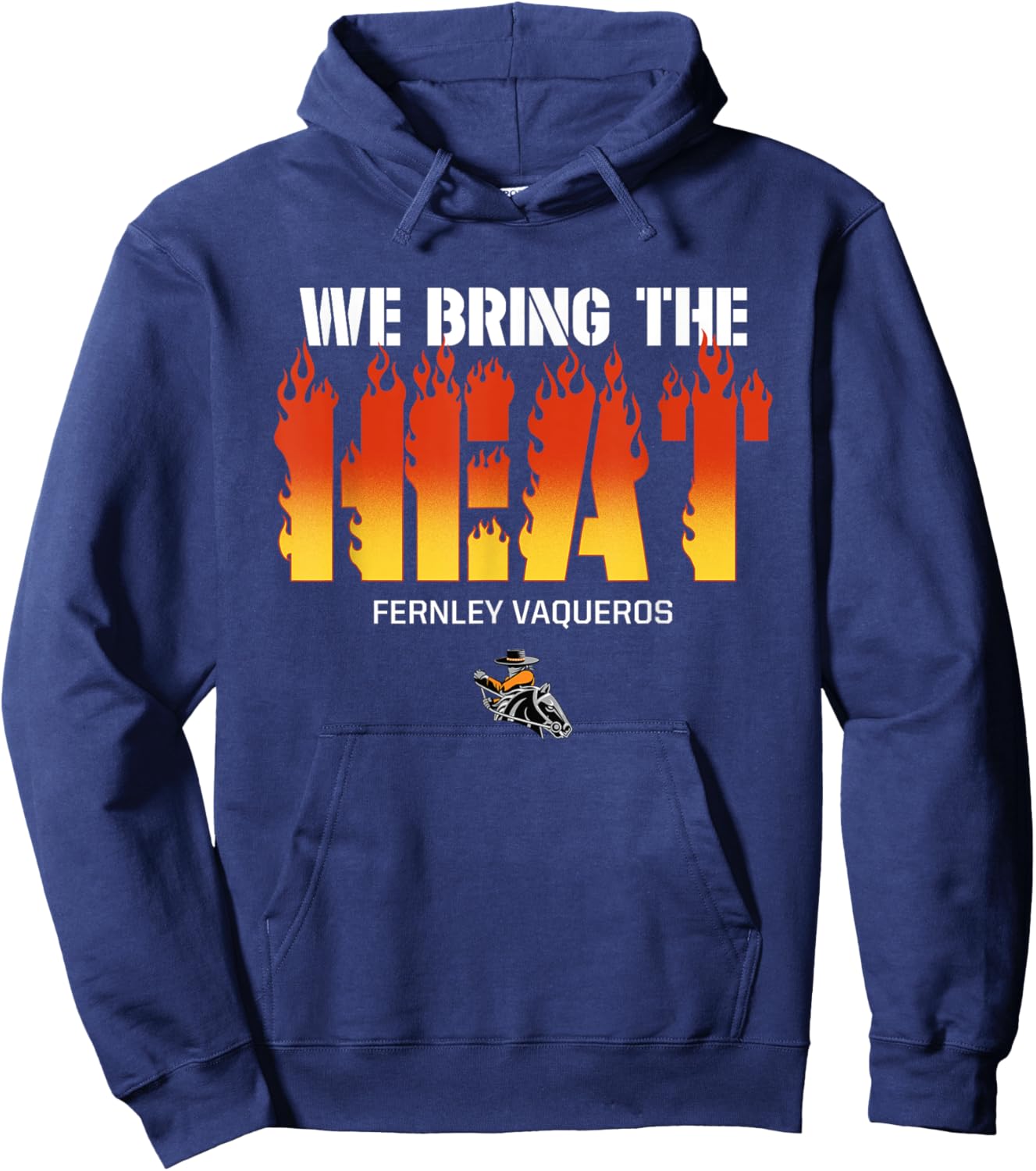 Fernley Vaqueros Logo We Bring the Heat HS Hoodie - Hoodie | Navy
