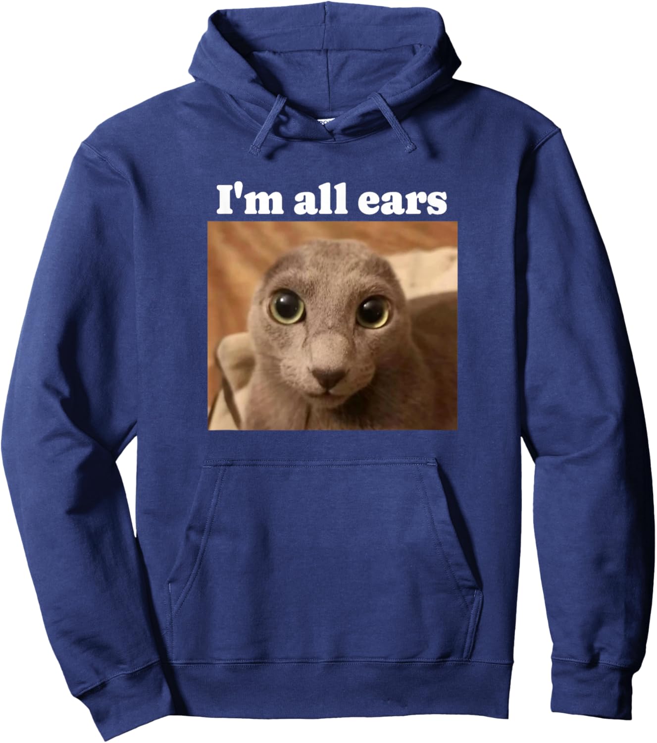 Funny no ears cat meme Hoodie - Hoodie | Navy