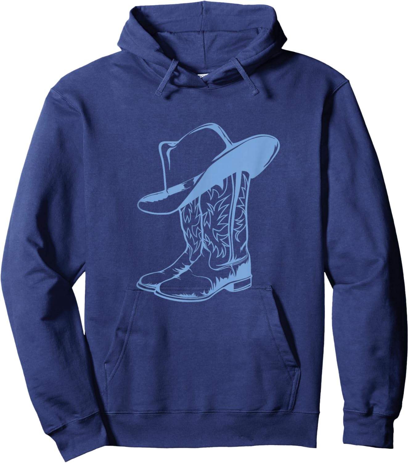 Coastal Cowgirl Western Blue Cowboy Boots Hoodie - Hoodie | Navy