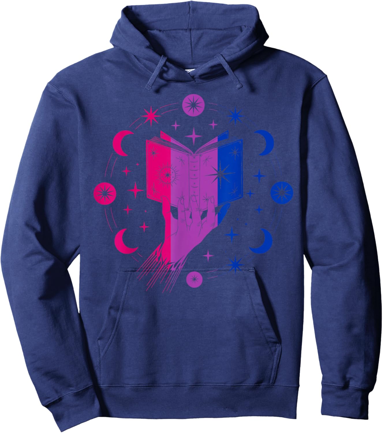 Magic Bi-Pride Book of Cosmic Energy Hoodie - Hoodie | Navy