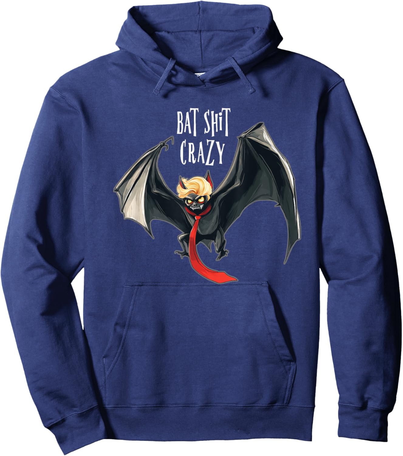 Funny Anti-Trump Halloween Bat Crazy Hoodie - Hoodie | Navy