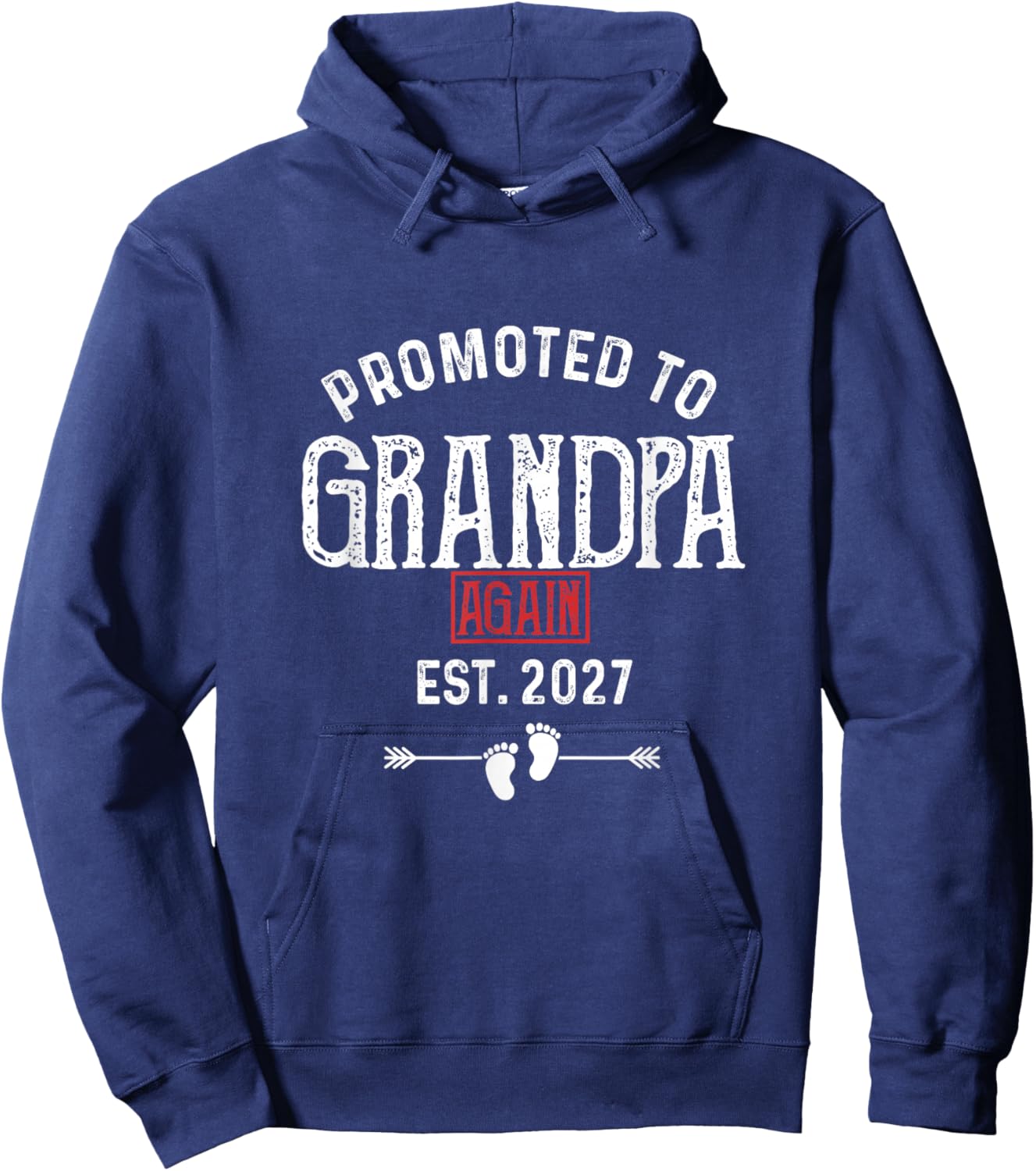Promoted to Grandpa Again 2027 Hoodie - Hoodie | Navy
