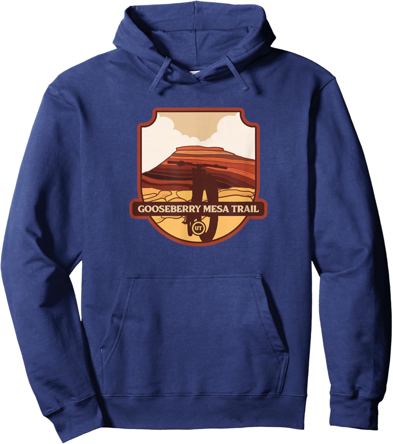 Gooseberry Mesa Trail - Utah mountain biker Hoodie - Hoodie | Navy