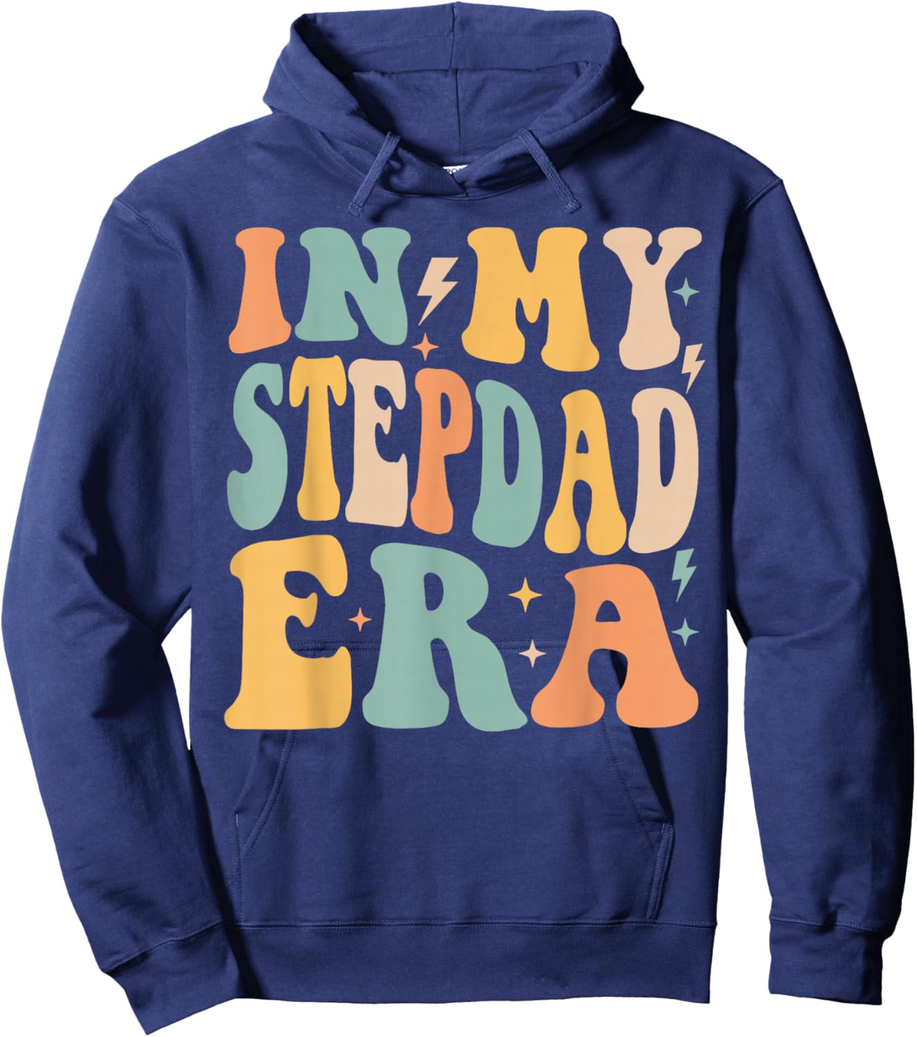 Retro Groovy In My Stepdad Era Father's Day Hoodie - Hoodie | Navy