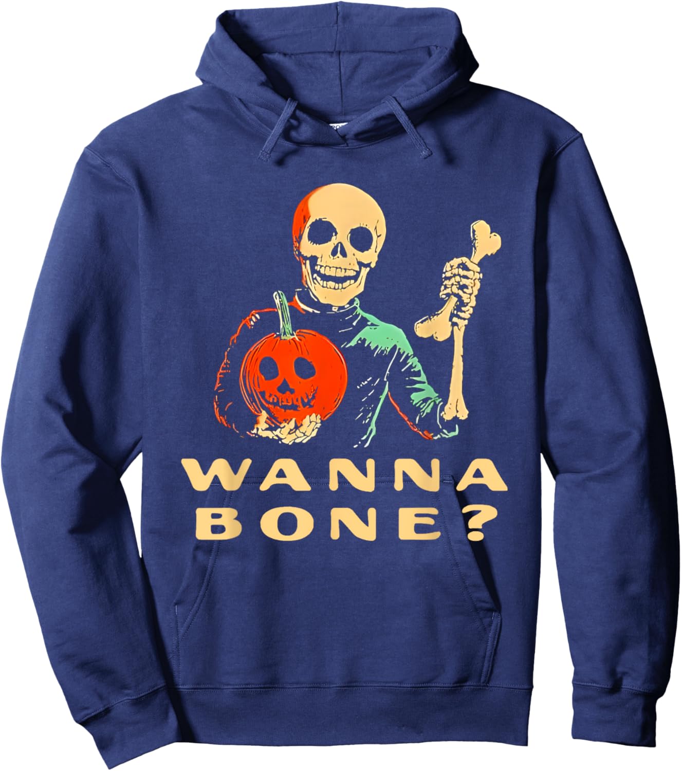 Wanna Bone Halloween Funny Women Hoodie - Hoodie | Navy