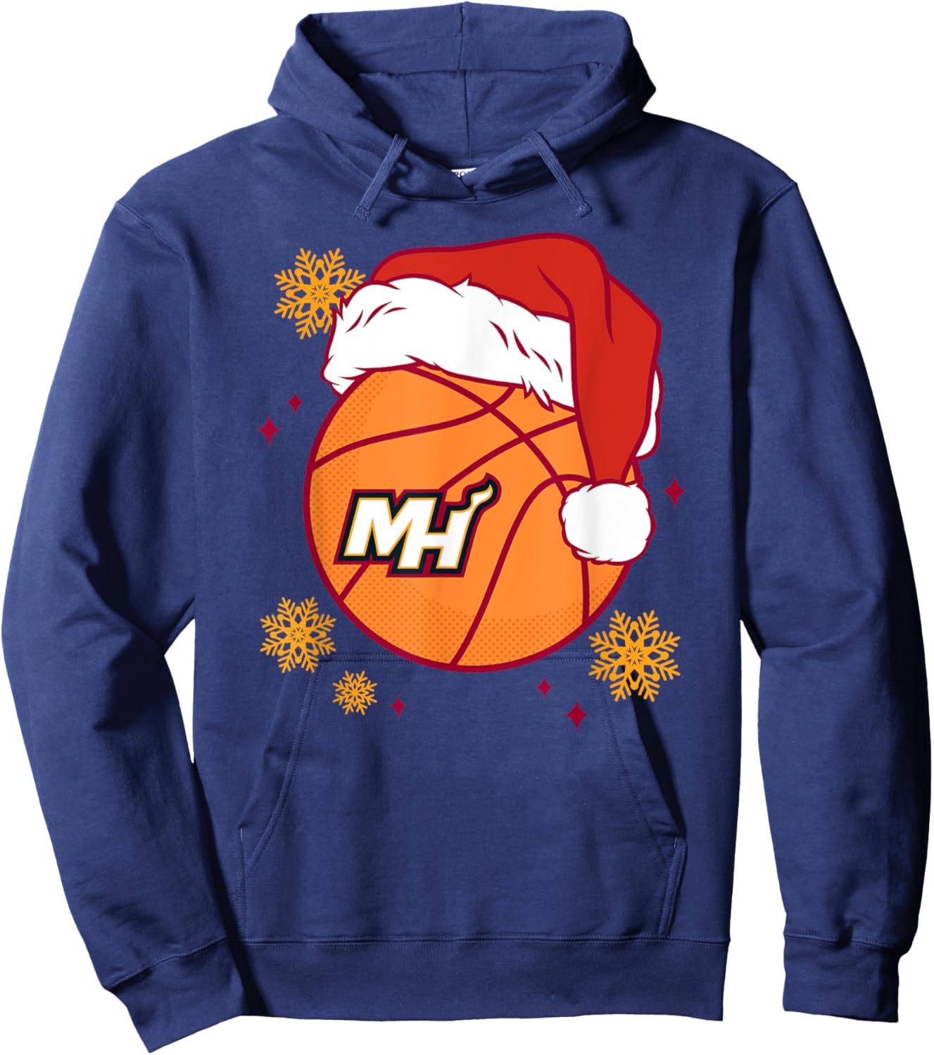 NBA Miami Heat Christmas Santa Hat Ball Hoodie - Hoodie | Navy