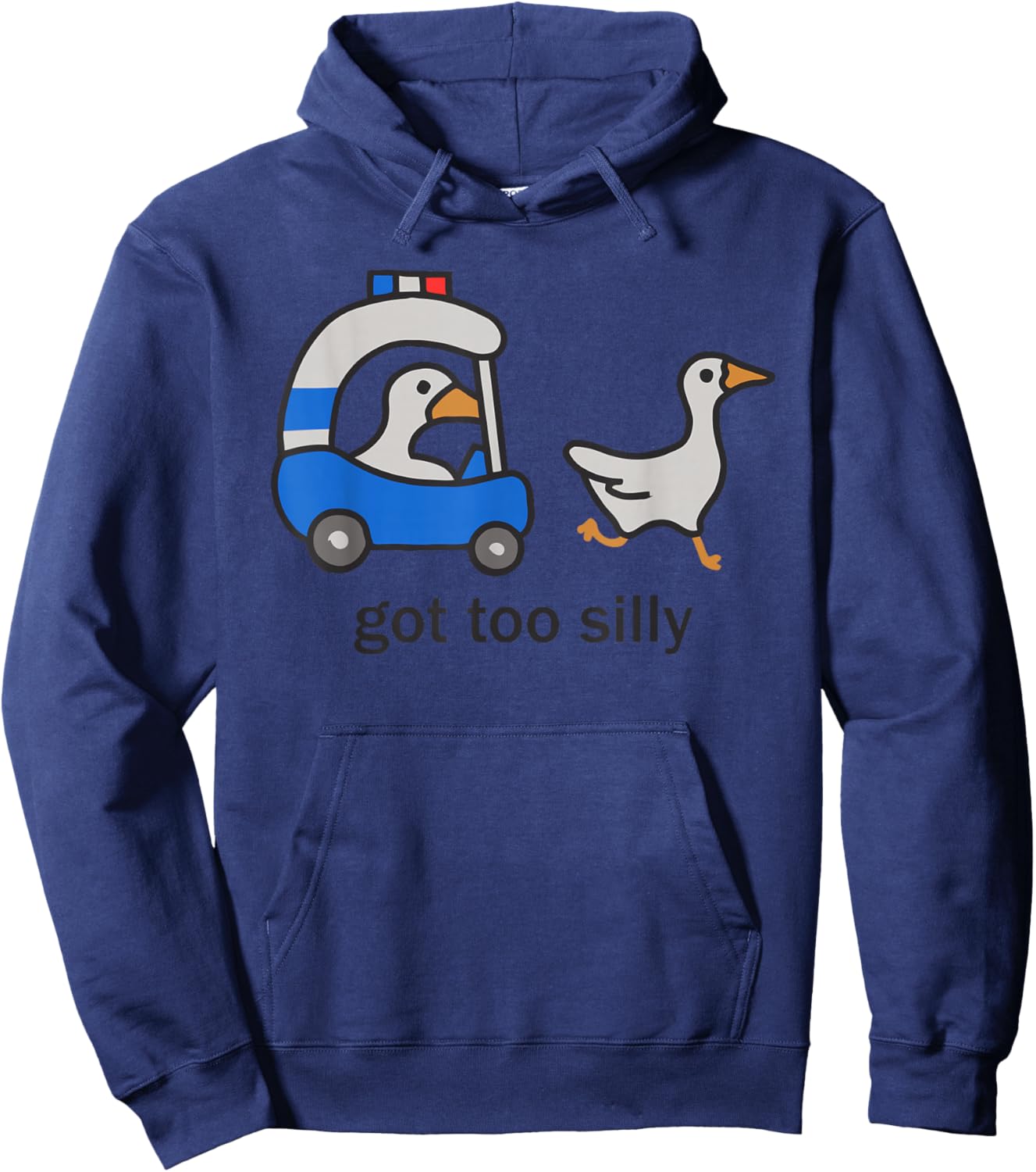 Got Too Silly - Funny Goose Police Hoodie - Hoodie | Navy
