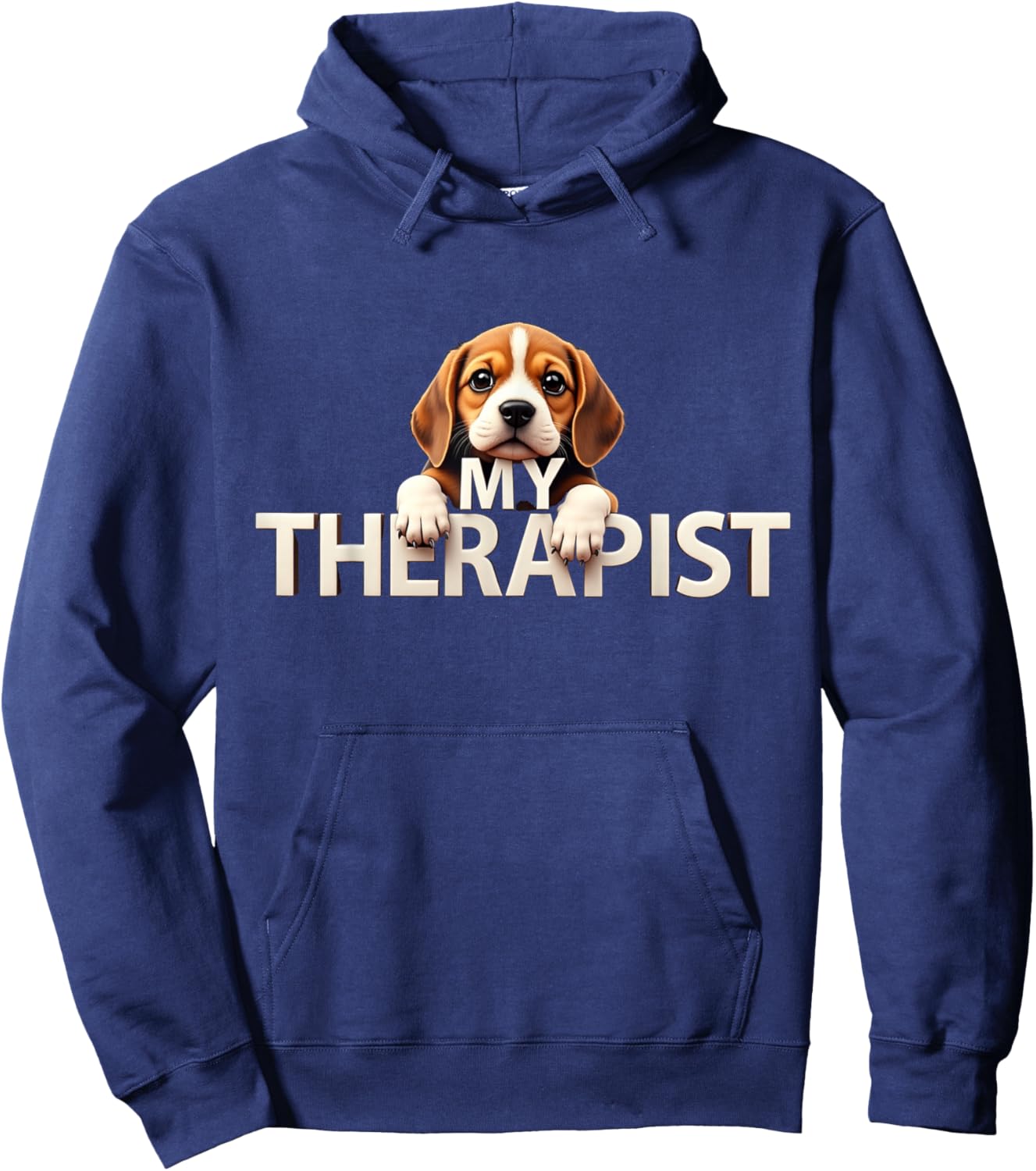 Funny Beags Puppy My Therapist Beagle Dog Hoodie - Hoodie | Navy