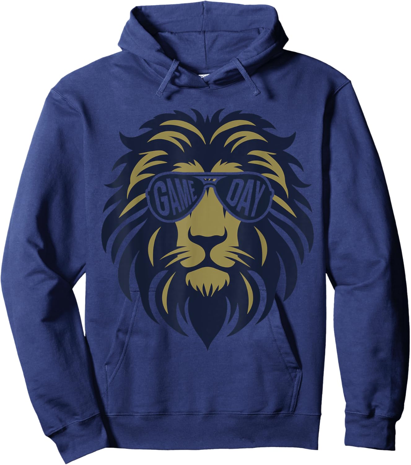 Football Game Day Lion Vintage Hoodie - Hoodie | Navy