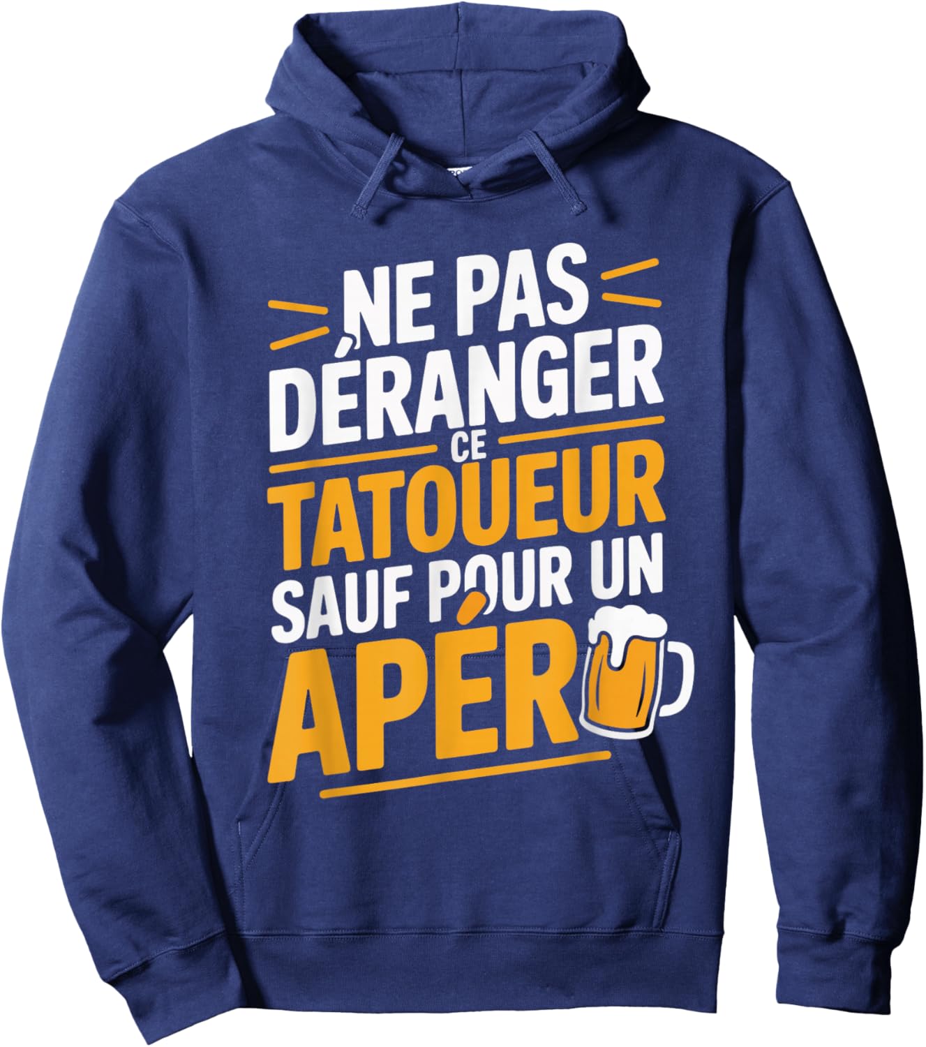 Aperitif Tattoo Man Funny Beer Gift Hoodie - Hoodie | Navy
