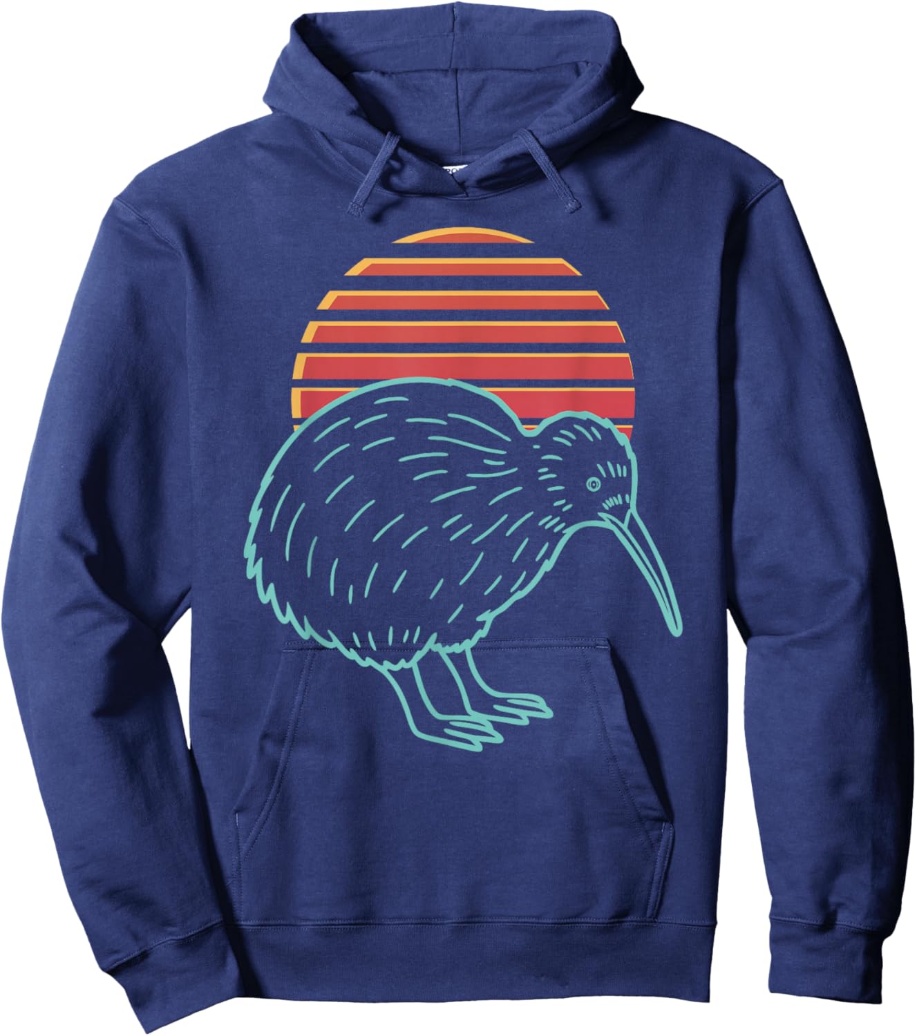 Kiwi Bird Lover Animal Retro Synthwave 80s Hoodie - Hoodie | Navy