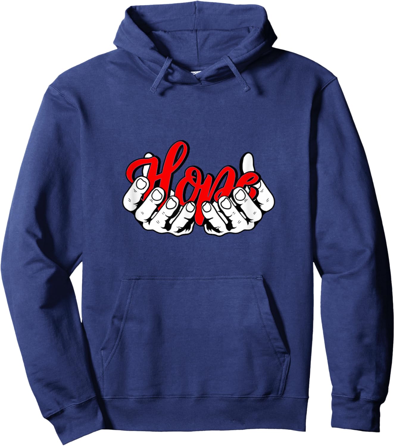 Red Color Hold On to Hope Red Graphic Hoodie - Hoodie | Navy