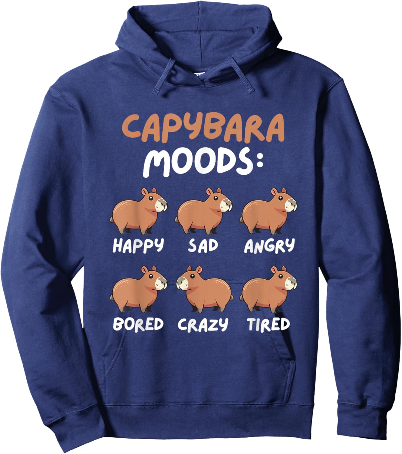 Funny Cute Capybara Moods Children Men Women Hoodie - Hoodie | Navy