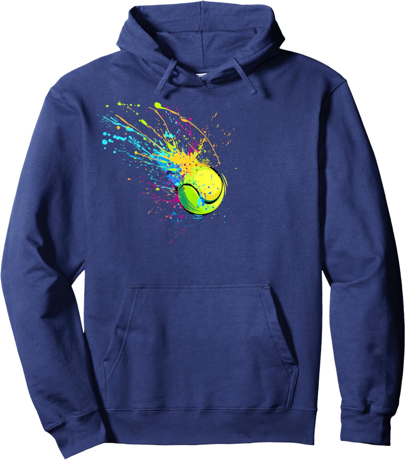 Colorful Tennis Ball Splash Art Tennis Lover Hoodie - Hoodie | Navy