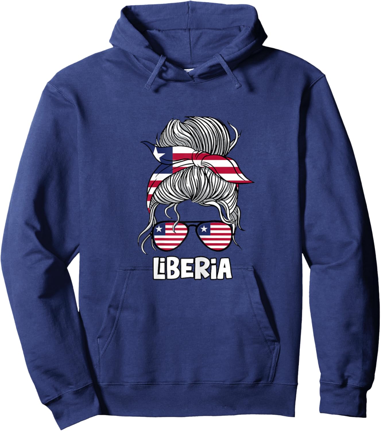 Liberia Girl African Girls Flag Hoodie - Hoodie | Navy