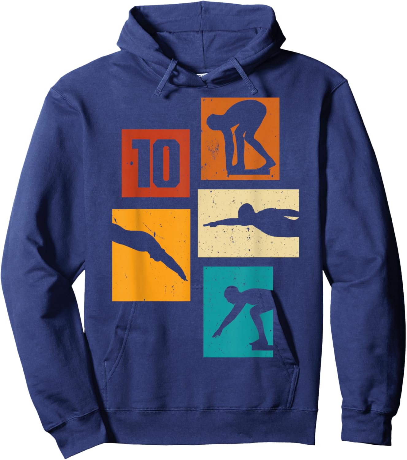 10th Birthday Swimmer Swimming 10 Year Old Boy Hoodie - Hoodie | Navy