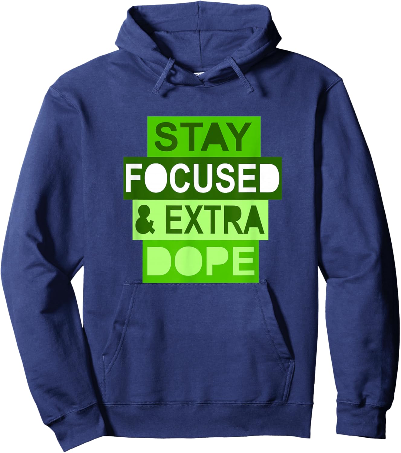 Green Extra Focused Green Graphic Hoodie - Hoodie | Navy